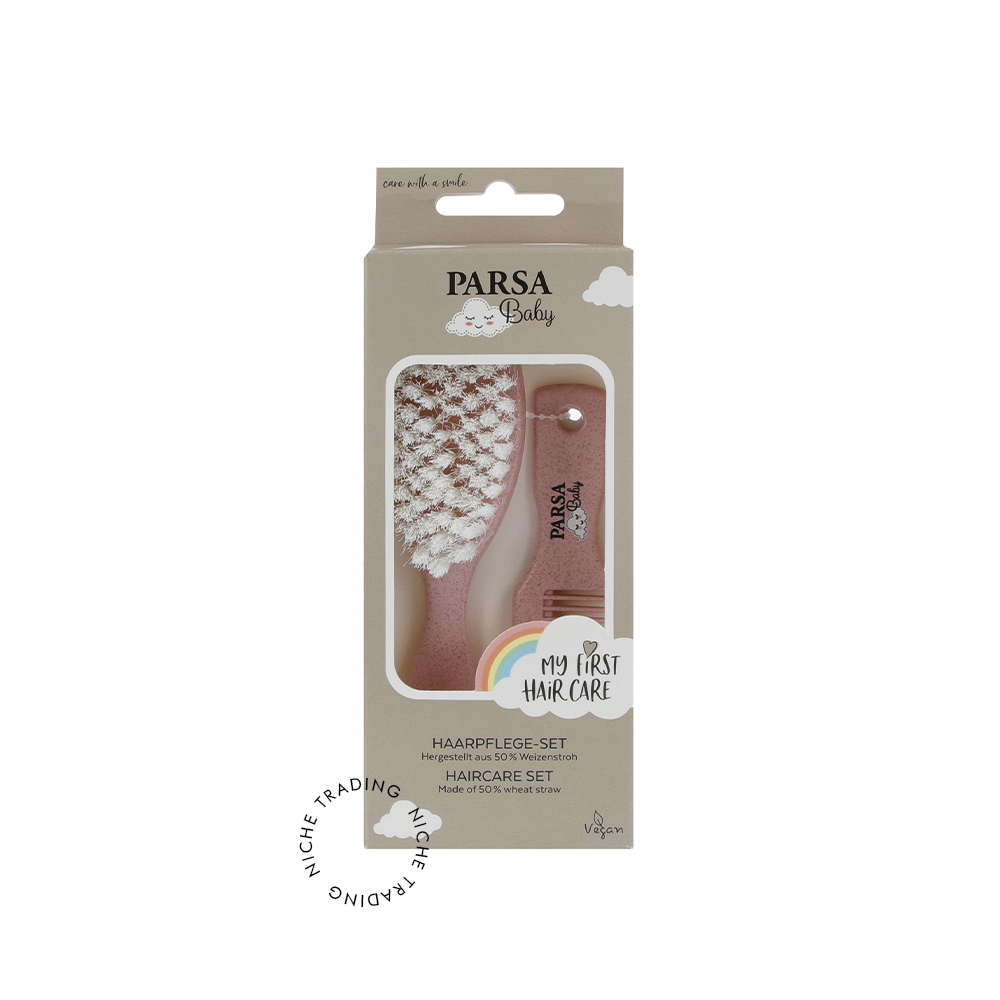 Baby hair care set wheat straw pink