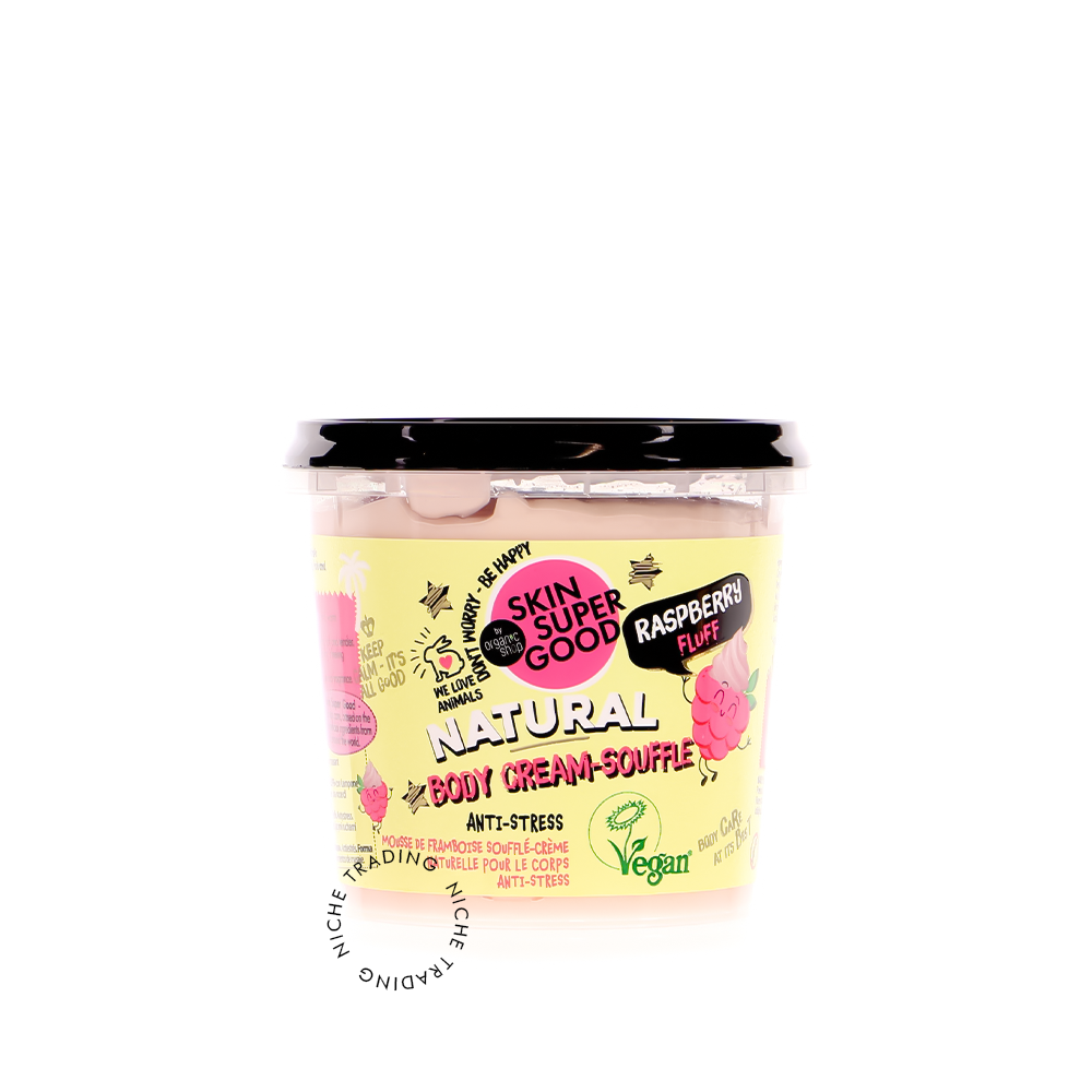Skin Super Good Natural Body Cream-Souffle, Raspberry Fluff, 360ml - Natura Siberica | Niche Trading Qatar