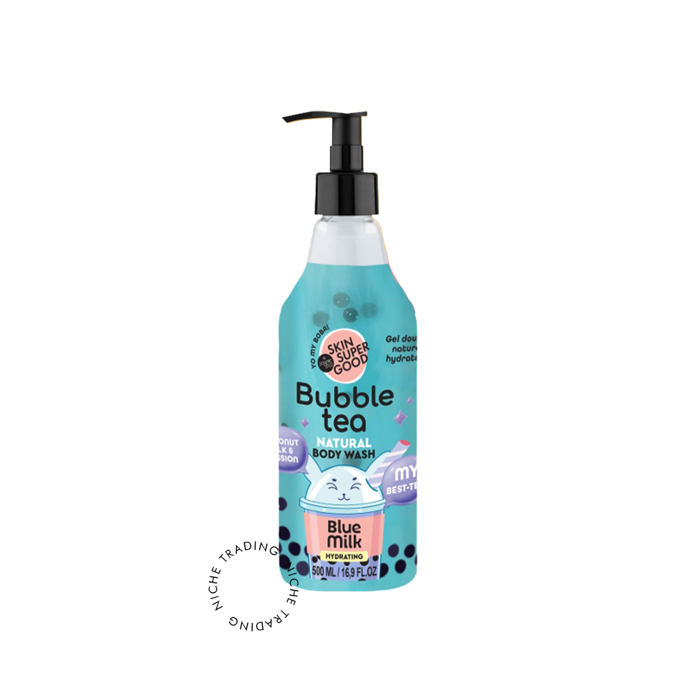 Bubble Tea. Blue Milk Hydrating Body Wash. Coconut Milk & Passion, 500ml - Organic Shop | Niche Trading Qatar