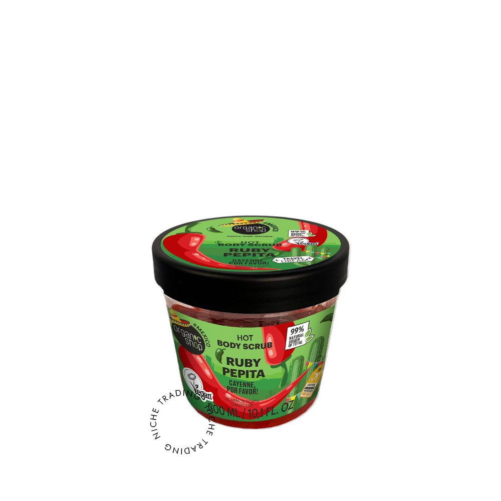 Ruby Pepita Body Scrub Hot. Cayenne, Por Favor!, 300ml - Organic Shop | Niche Trading Qatar