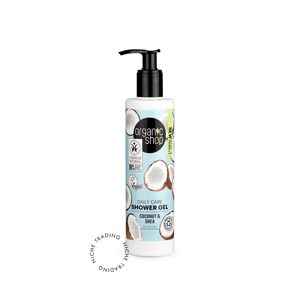 OS Daily Care Shower Gel Coconut and Shea, 280ml - Organic Shop | Niche Trading Qatar