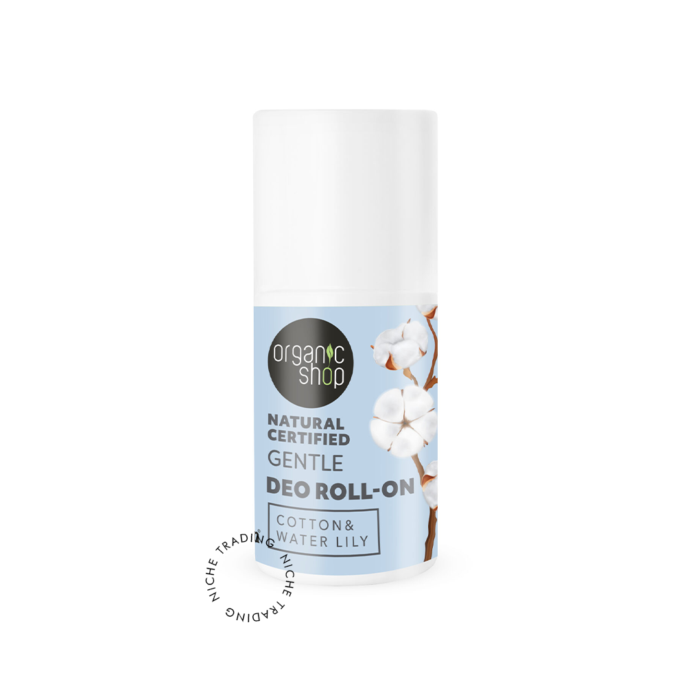 OS Natural Certified Gentle Deo Roll-On. Cotton & Water Lily, 50ml - Organic Shop | Niche Trading Qatar
