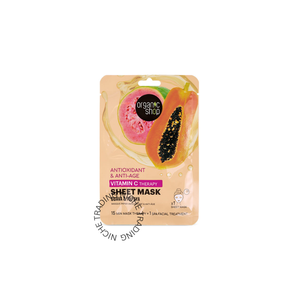 OS. Vitamin C Therapy Sheet Mask. Guava & Papaya, 1 Pc - Organic Shop | Niche Trading Qatar