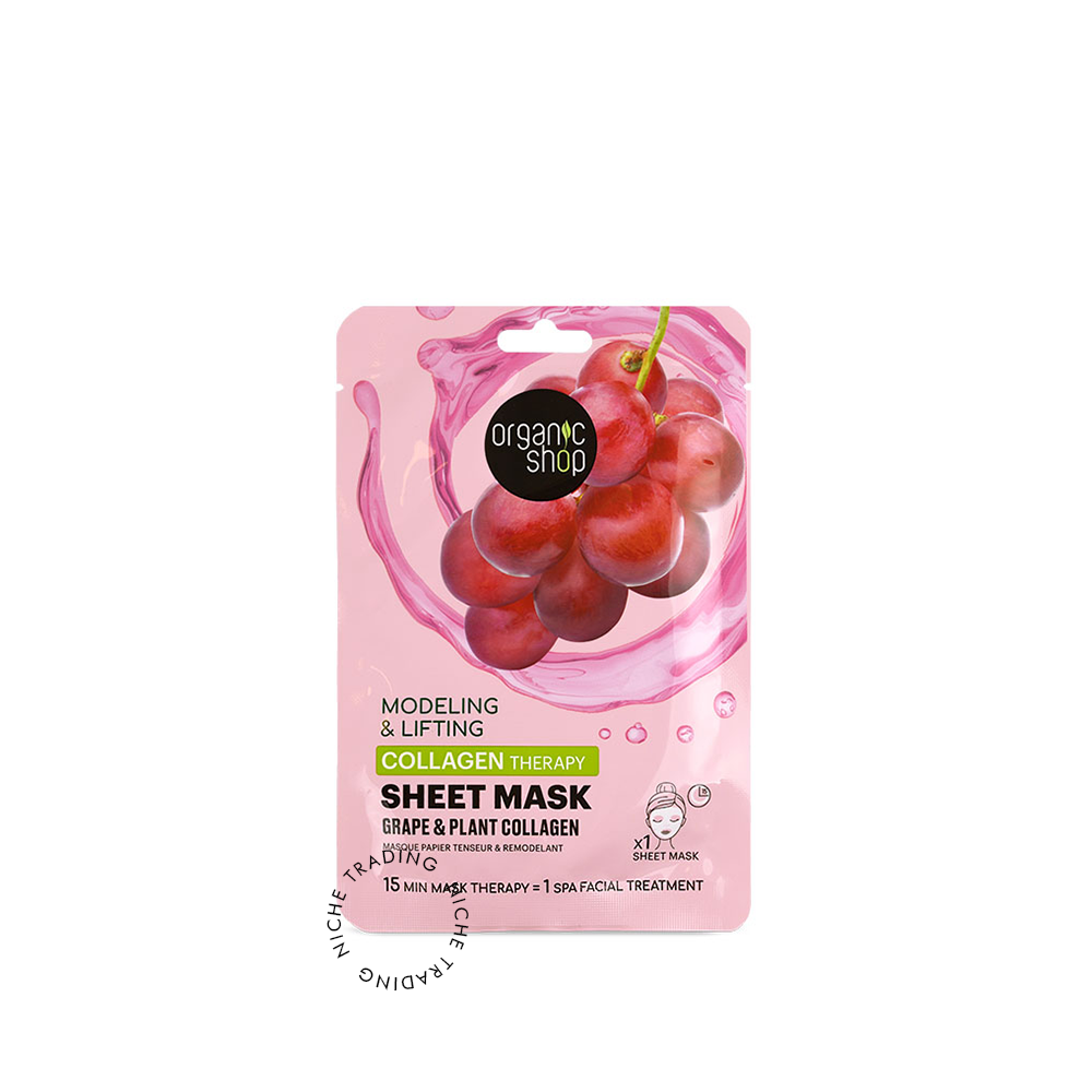 OS. Collagen Therapy Sheet Mask. Grape & Plant collagen, 1 pc