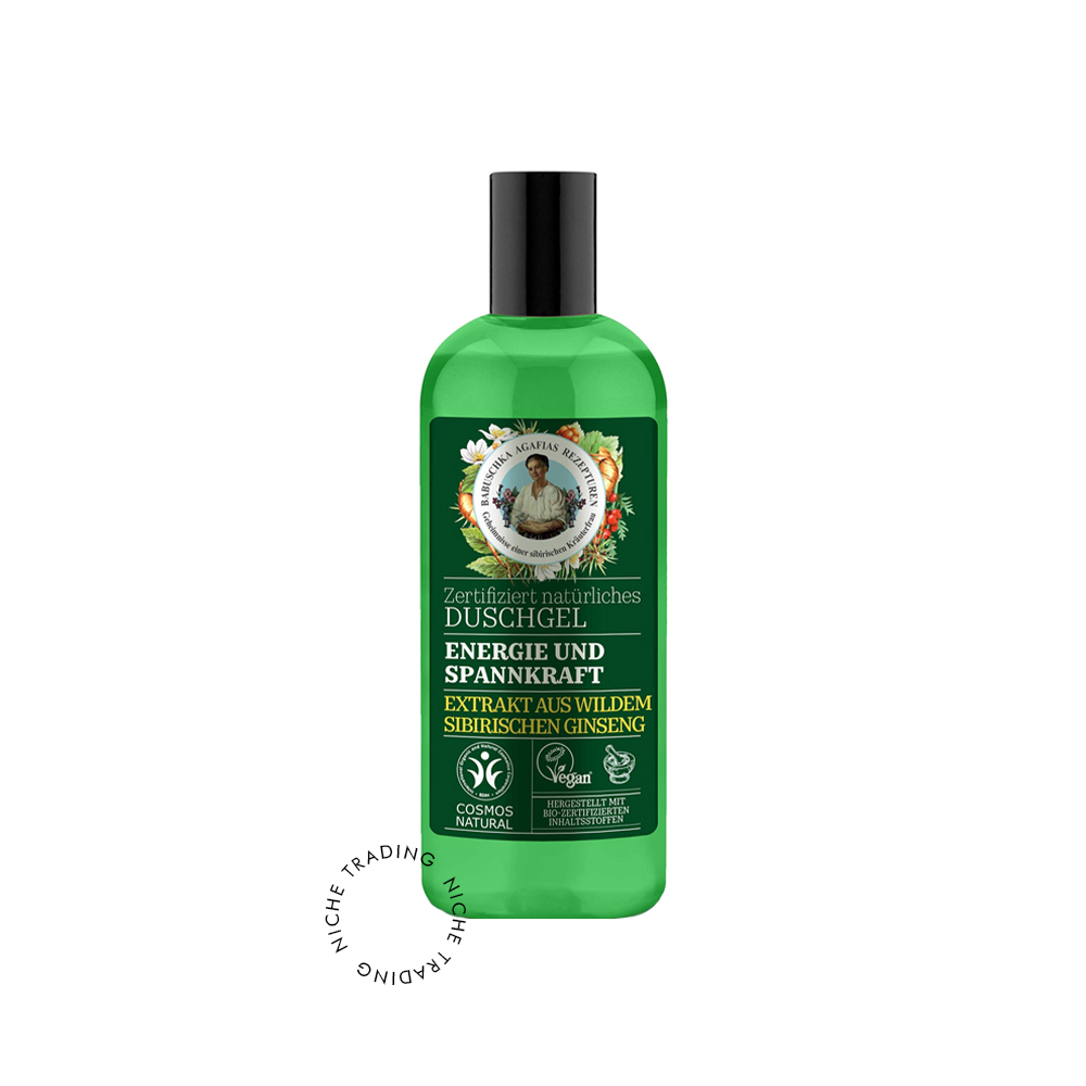 Rba. Natural Certified Shower Gel Energy and Tone, 260ml - Recipes of Grandma Agafia | Niche Trading Qatar