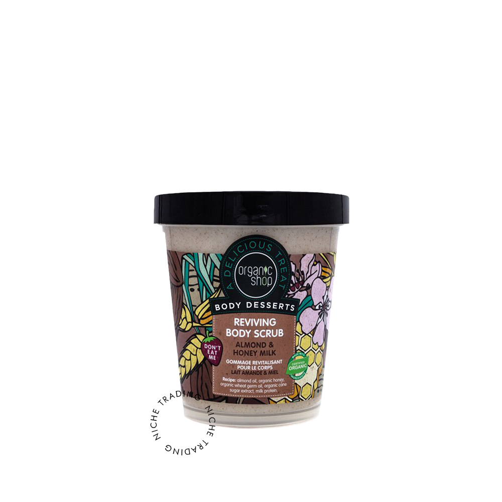 Organic Shop Body Desserts Almond & Honey Milk Reviving Body Scrub, 450ml