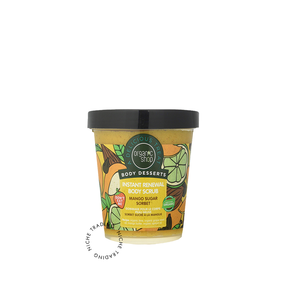 Organic Shop Body Desserts Mango Sugar Sorbet Instant Renewal Body Scrub, 450ml