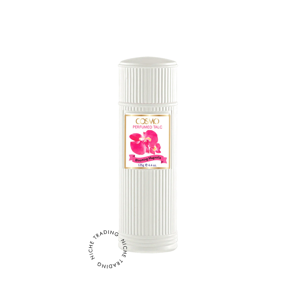Cosmo Perfumed Talc Blooming Magnolia 125gm - Cosmo | Niche Trading Qatar