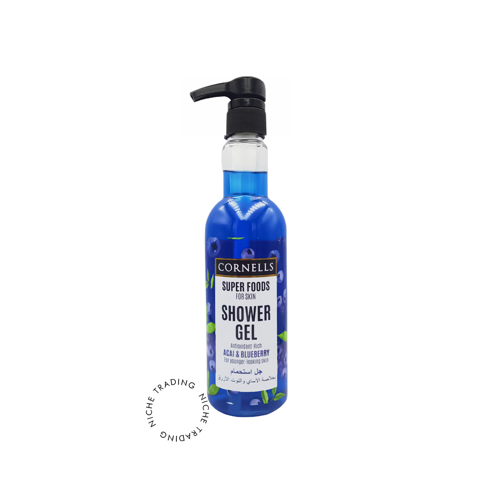 Cornells Acai & Blue Berry Shower Gel Super Foods for Skin 500ml - Cornells | Niche Trading Qatar