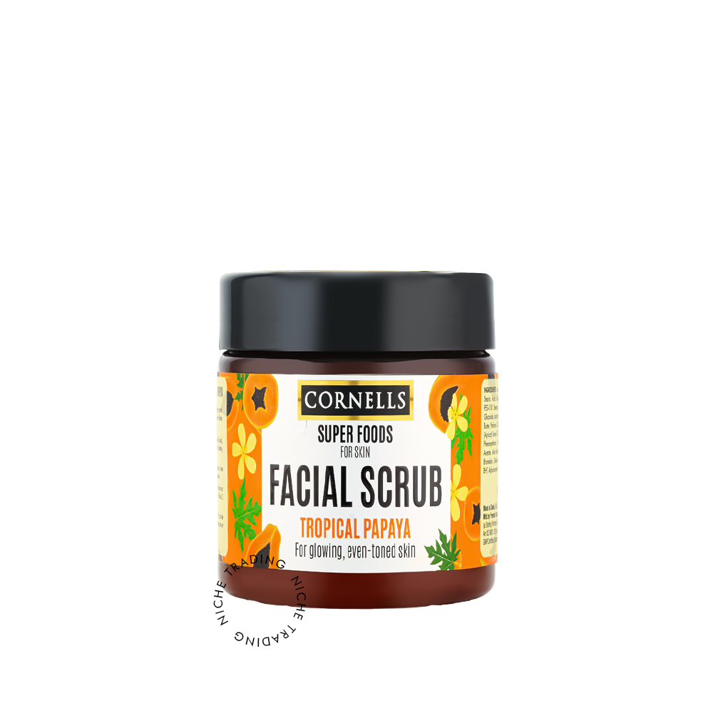 Cornells Tropical Papaya Facial Scrub Super Foods for Skin 330ml - Cornells | Niche Trading Qatar