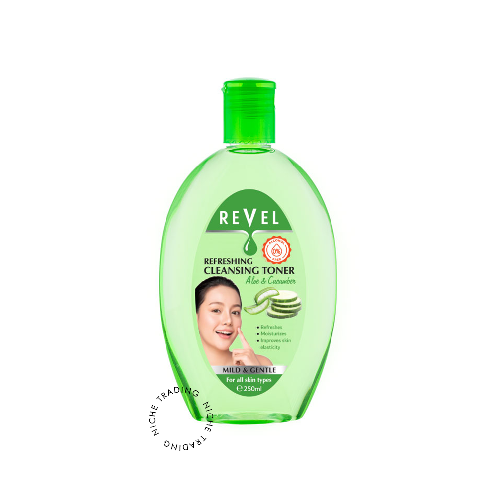 Revel Cleansing Toner Refreshing Aloe 7 Cucumber 250ml - Revel | Niche Trading Qatar