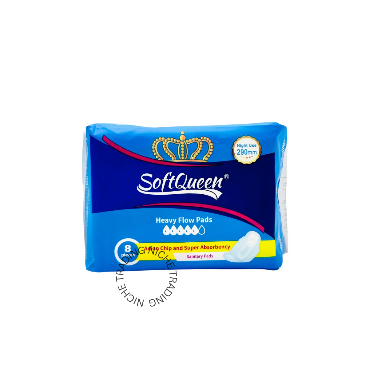 SOFTQUEEN-SANITARY PAD-L HEAVY FLOW 8 PCS - softqueen | Niche Trading Qatar