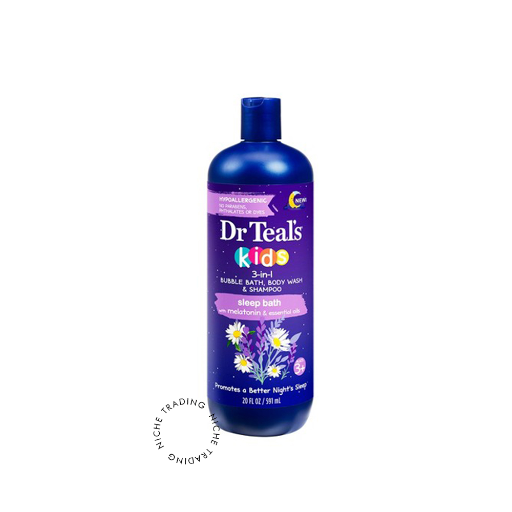 Dr Teals Kids 3-in-1 Bubble Bath, Body Wash & Shampoo, Sleep Bath with Melatonin 591ml