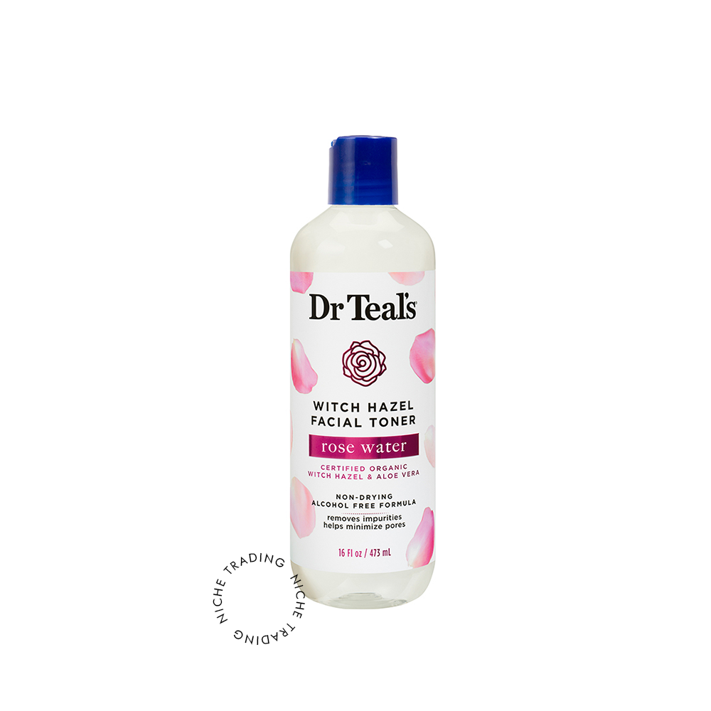 Dr Teal's Rose Witch Hazel Facial Toner 473ml - Dr. Teal's | Niche Trading Qatar