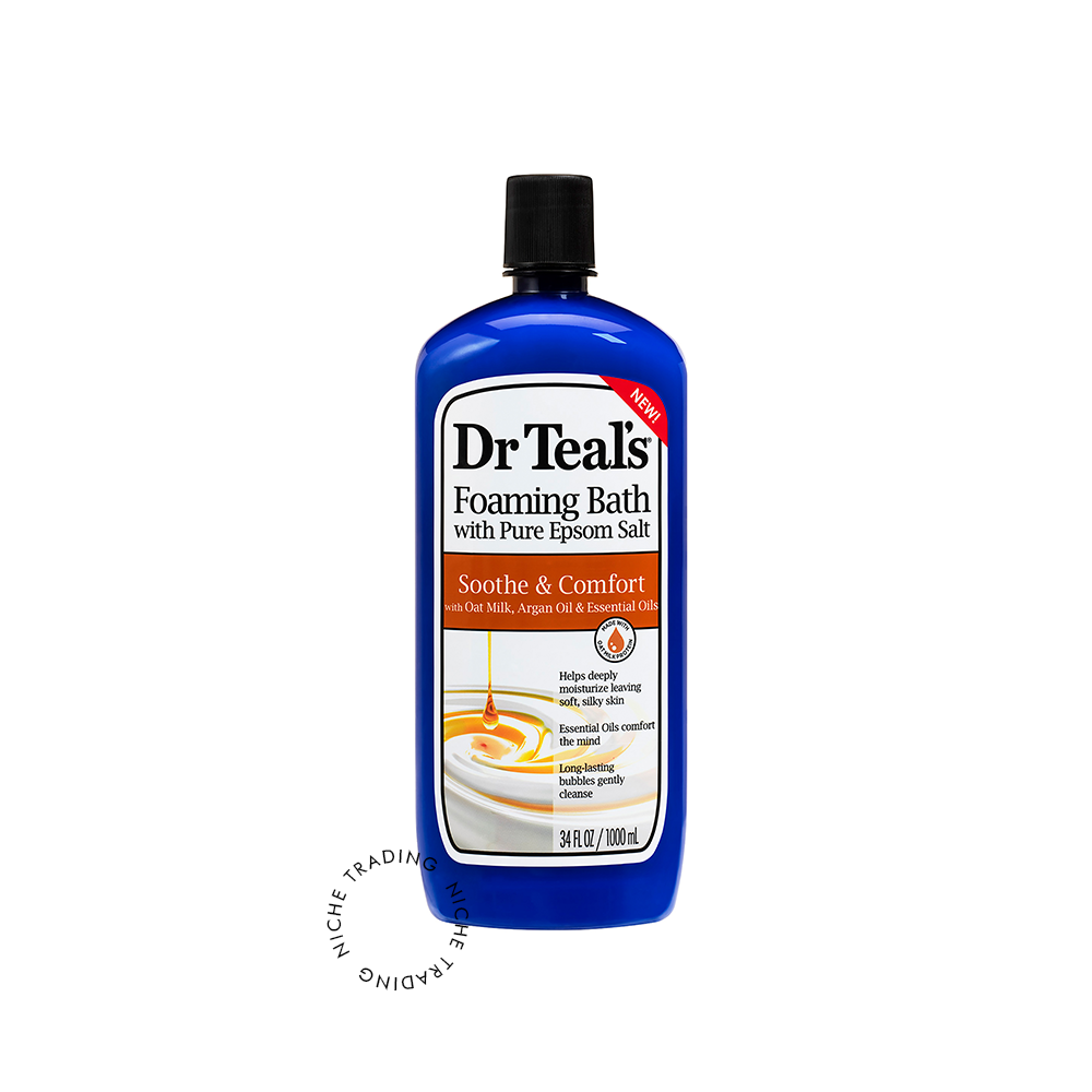 Dr Teal S Foaming Bath with Pure Epsom Salt Oat Milk & Argan Oil 1000ml