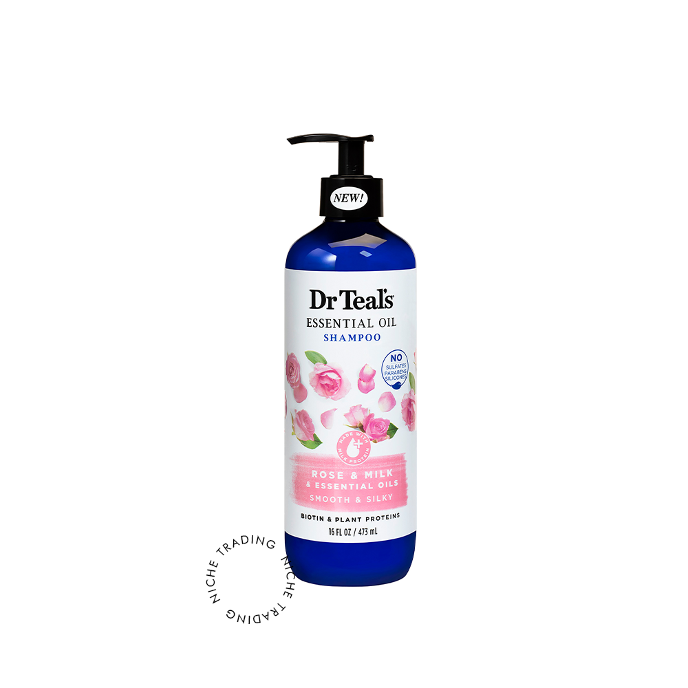 Dr Teals Rose & Milk Shampoo 473ml - Dr. Teal's | Niche Trading Qatar