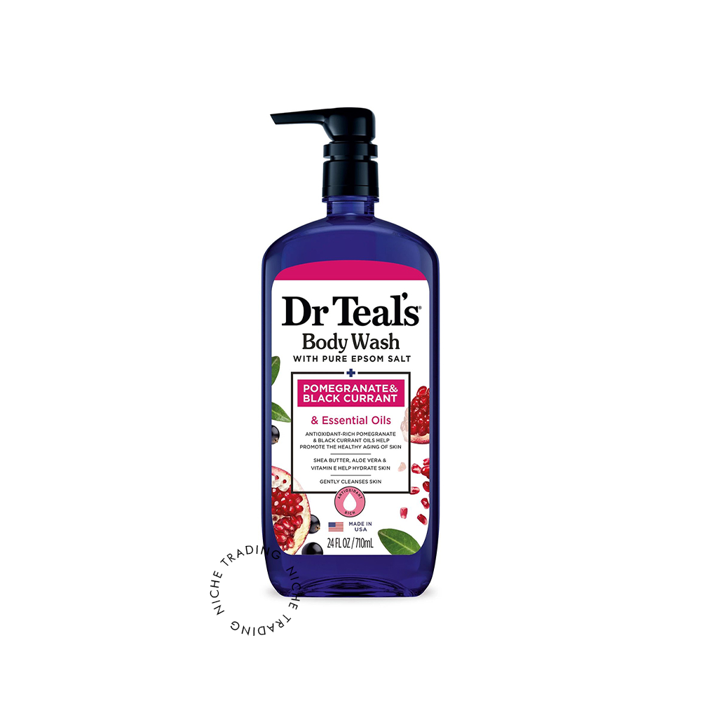 Dr Teals Pomegranate & Black Currant Body Wash 710ml - Dr. Teal's | Niche Trading Qatar