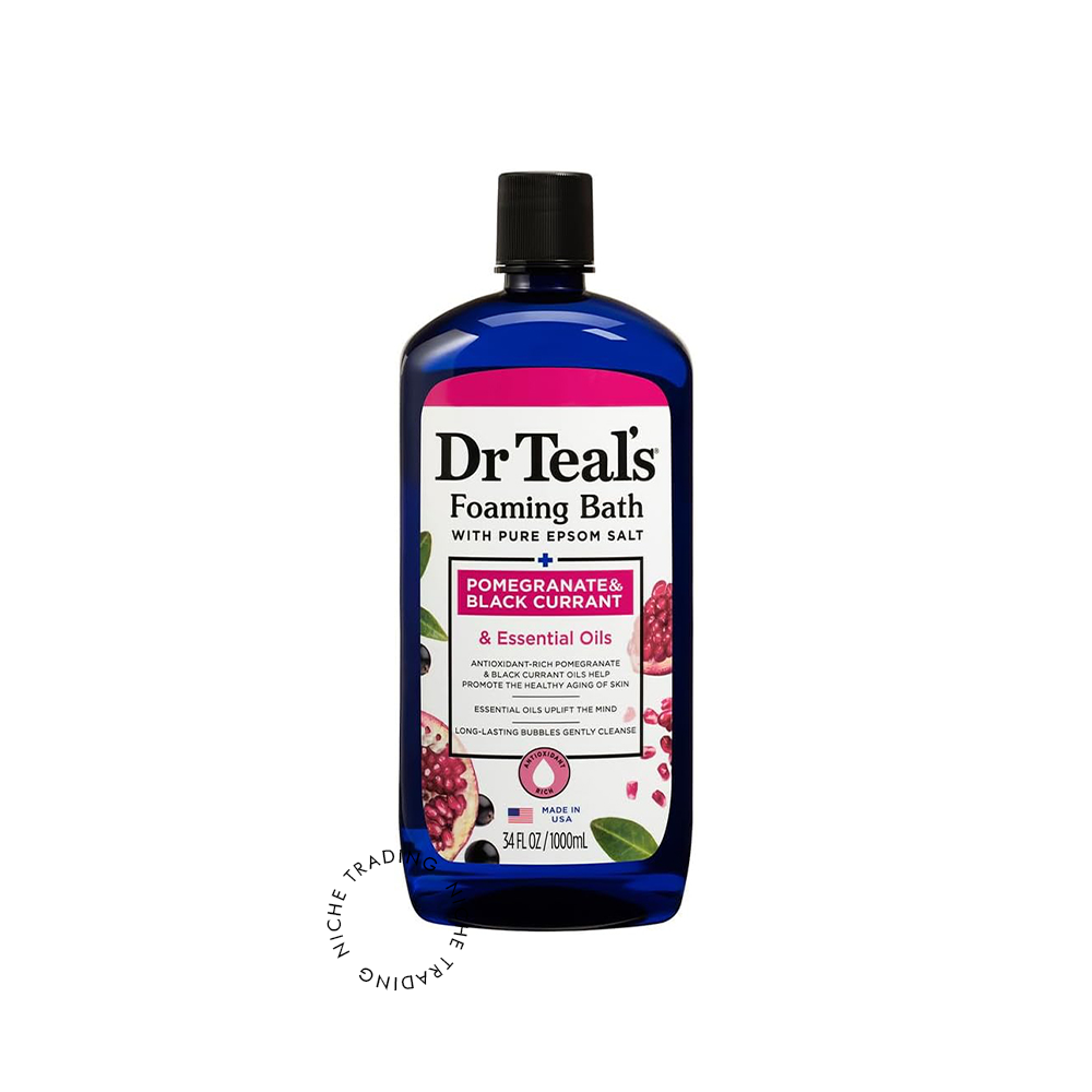 Dr Teals Pomegranate & Black Currant Foaming Bath 1000ml - Dr. Teal's | Niche Trading Qatar