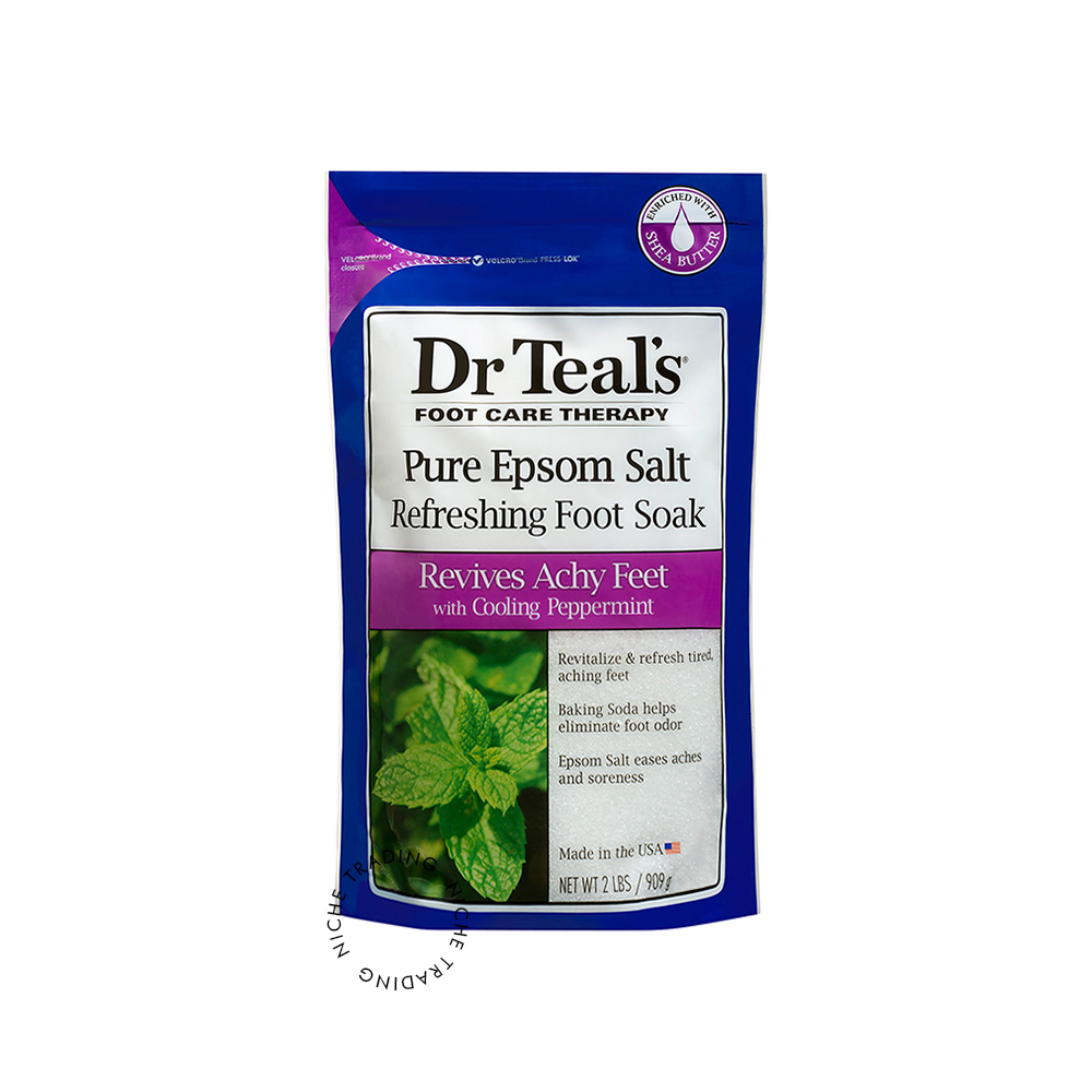 Dr. Teals Therapeutic Solutions 2 Lb. Epsom Salt Foot Soak in Cooling Peppermint 450 gm