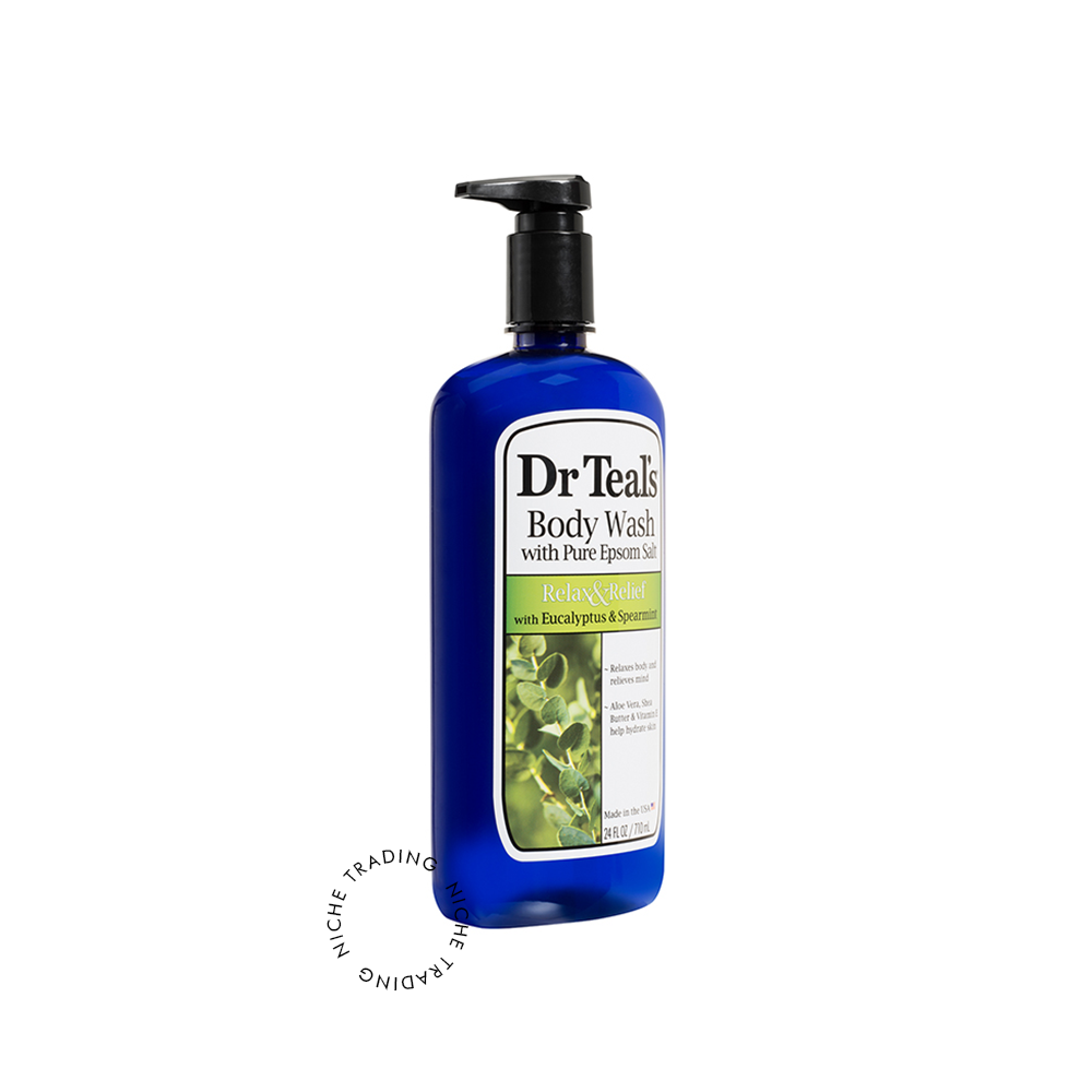 Dr Teals Body Wash with Pure Epsom Salt Body Wash 710ml Relax & Relief Body Wash with Eucalyptus & Spearmint for Women 710 m