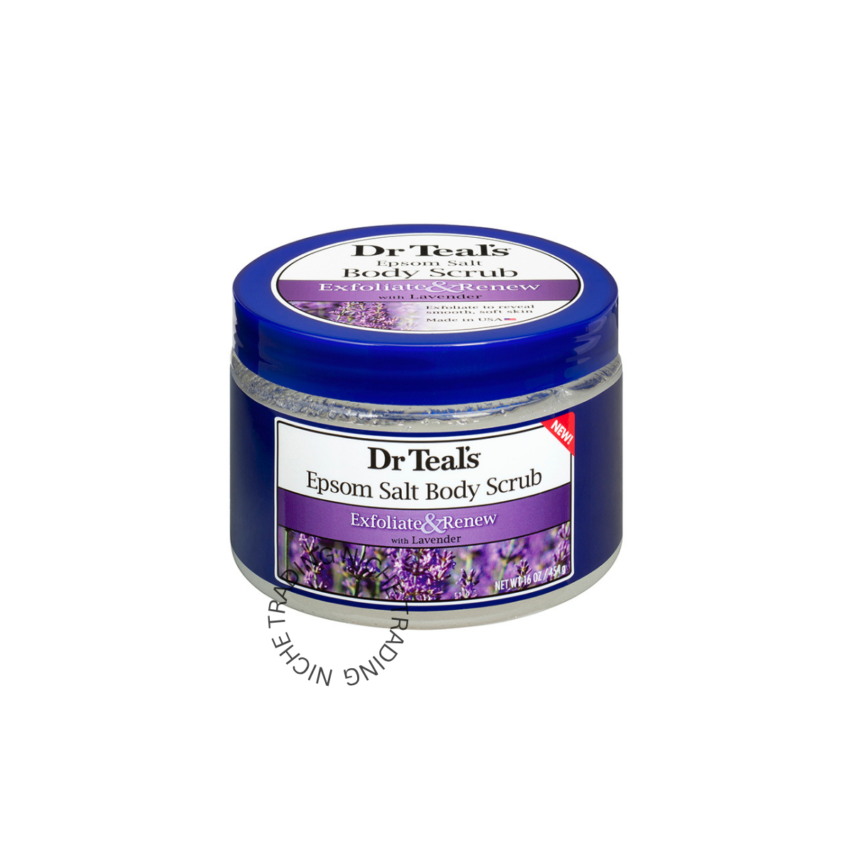 Dr. Teal's Exfoliate & Renew Lavender Epsom Salt Body Scrub 454 Gm - Dr. Teal's | Niche Trading Qatar