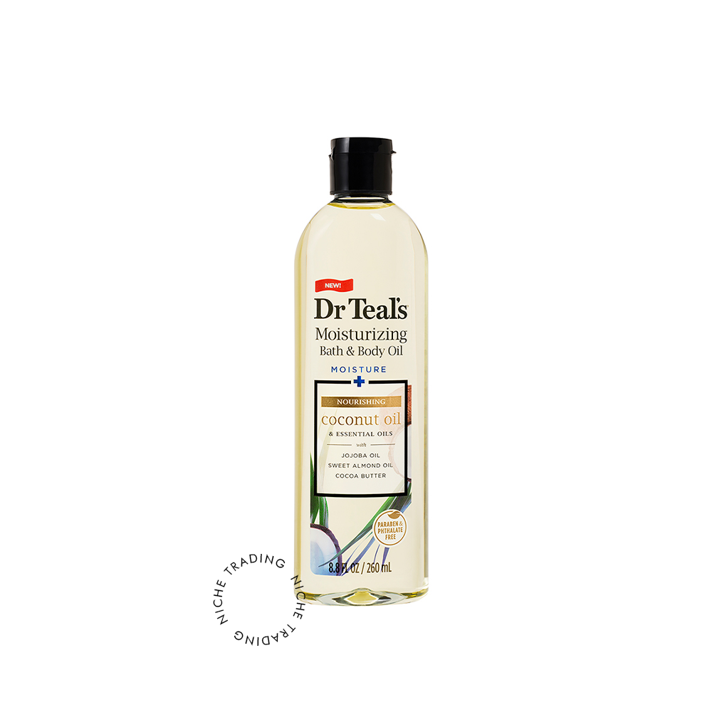 Dr Teals Coconut Massage Bath Oil 260ml - Dr. Teal's | Niche Trading Qatar