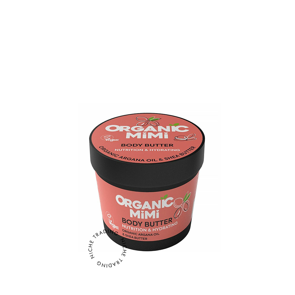 Body Butter Nutrition & Hydrating Argana & Shea, 100ml - Organic Mimi | Niche Trading Qatar