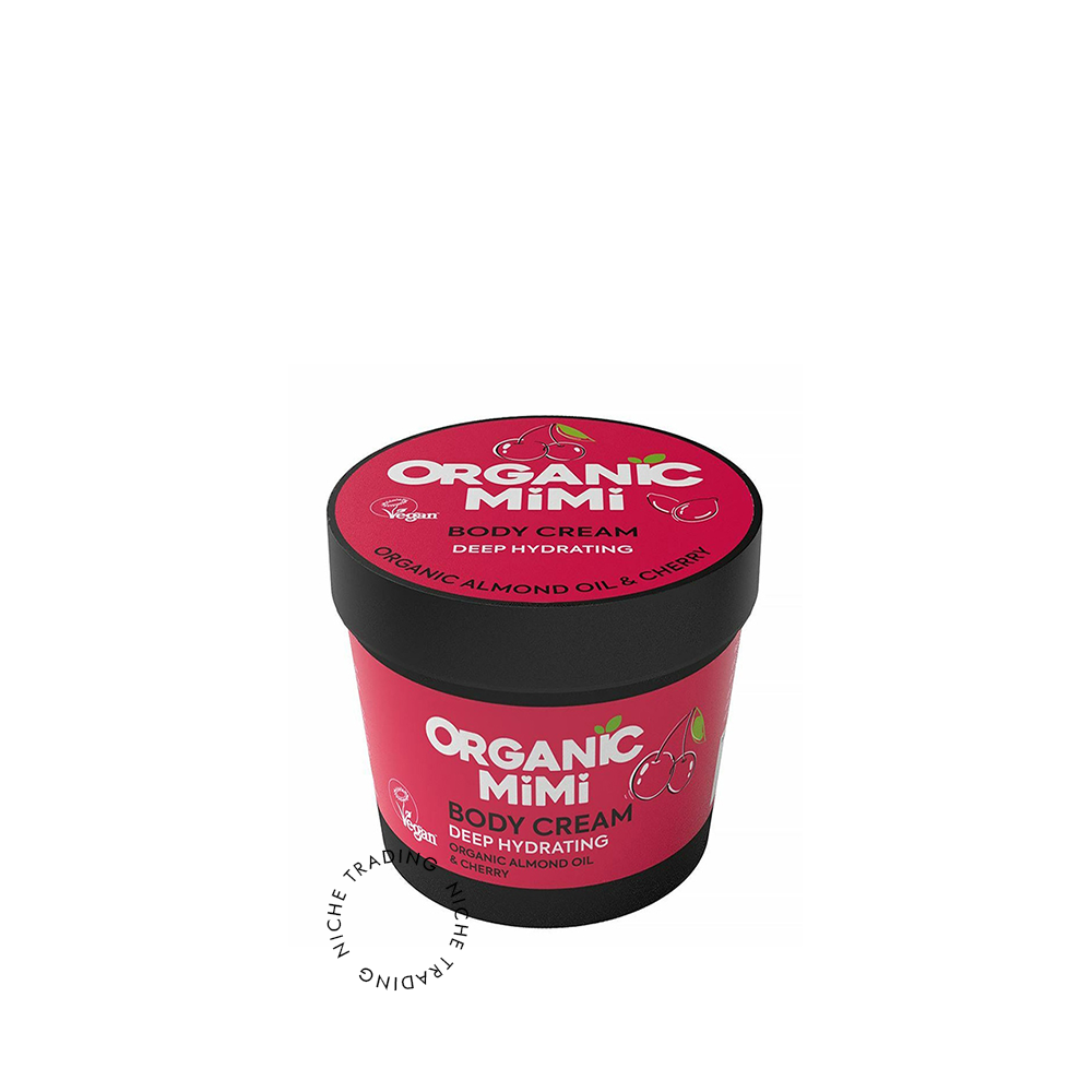 Body Cream Deep Hydrating Almond & Cherry, 100ml - Organic Mimi | Niche Trading Qatar