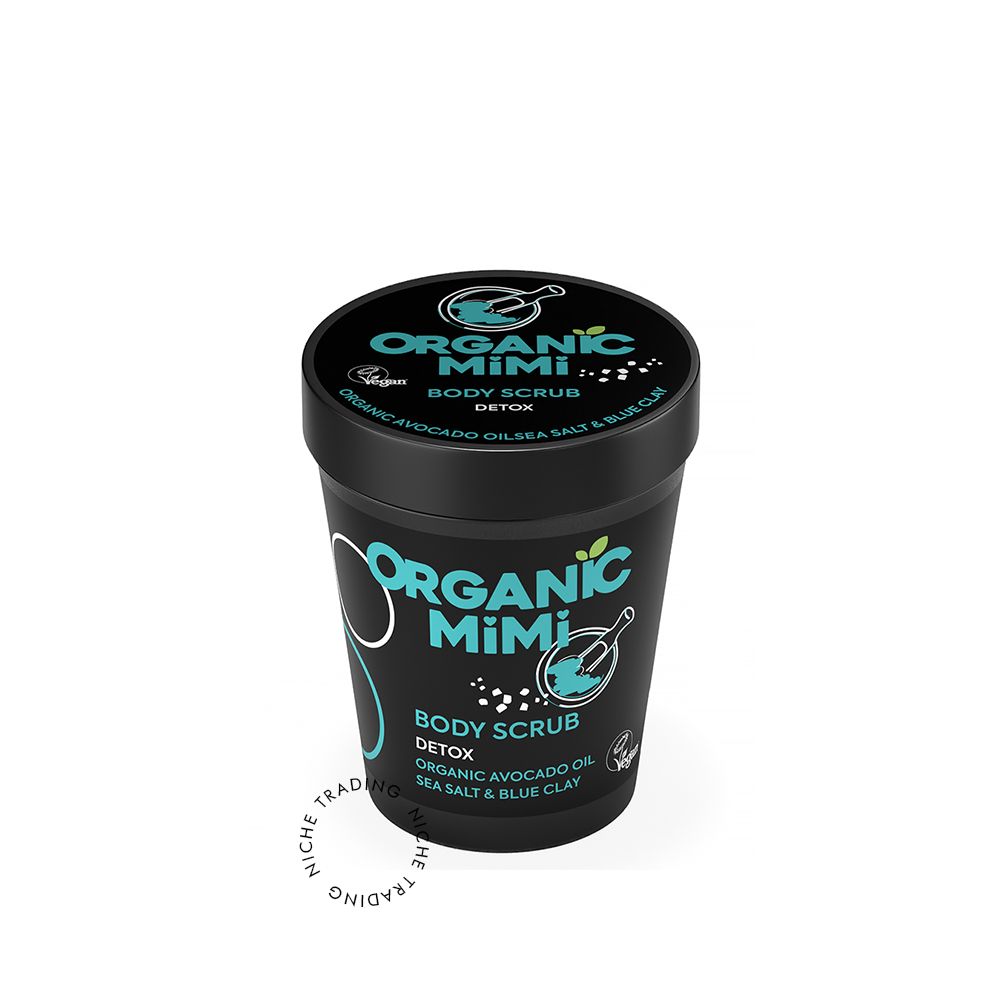 Body Scrub Detox Sea Salt & Blue Clay, 280g - Organic Mimi | Niche Trading Qatar