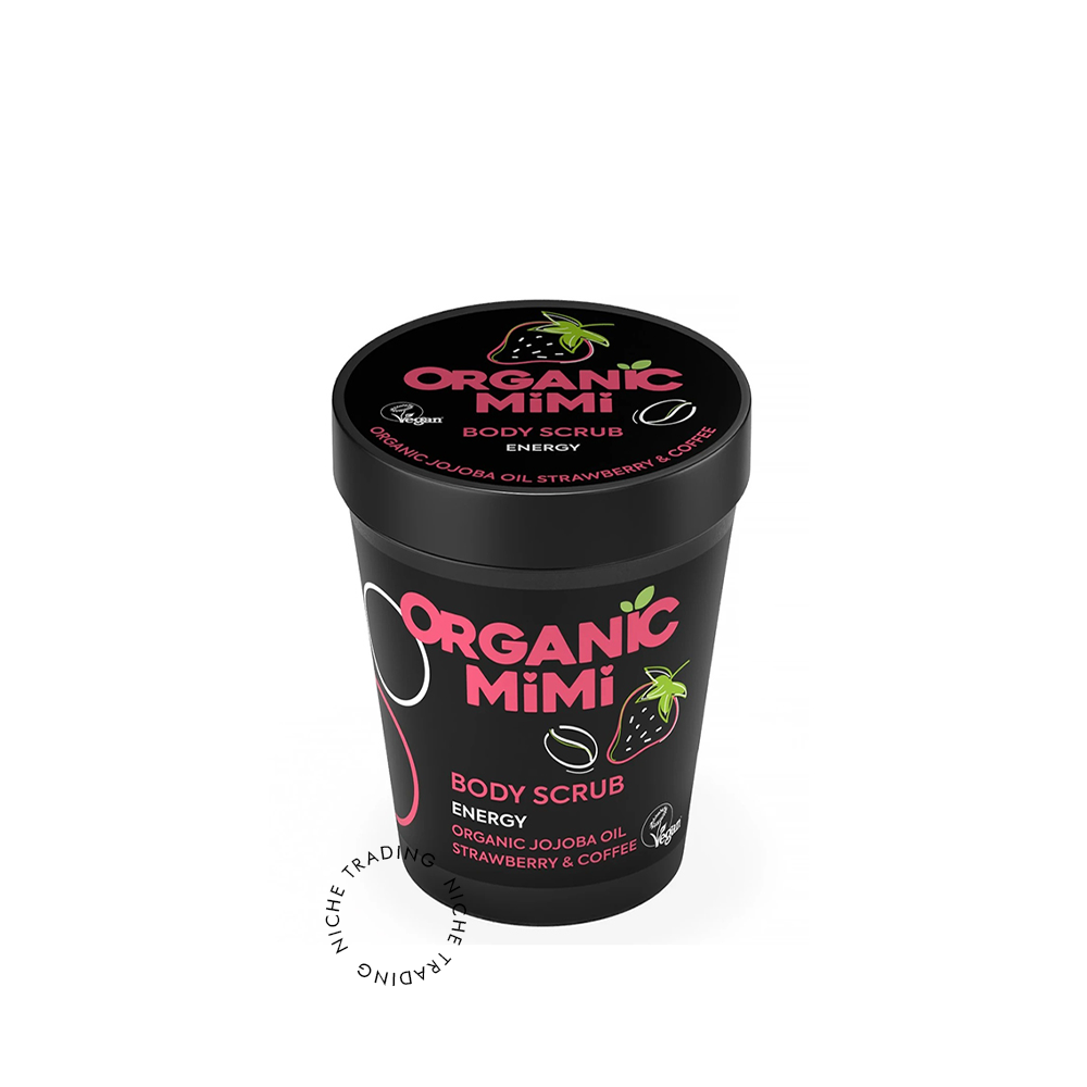 Body Scrub Energy Strawberry & Coffee, 250g - Organic Mimi | Niche Trading Qatar