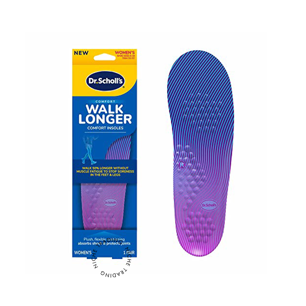 Dr. Scholl’s Walk Longer Comfort Insoles – Women’s Foot Support Insoles